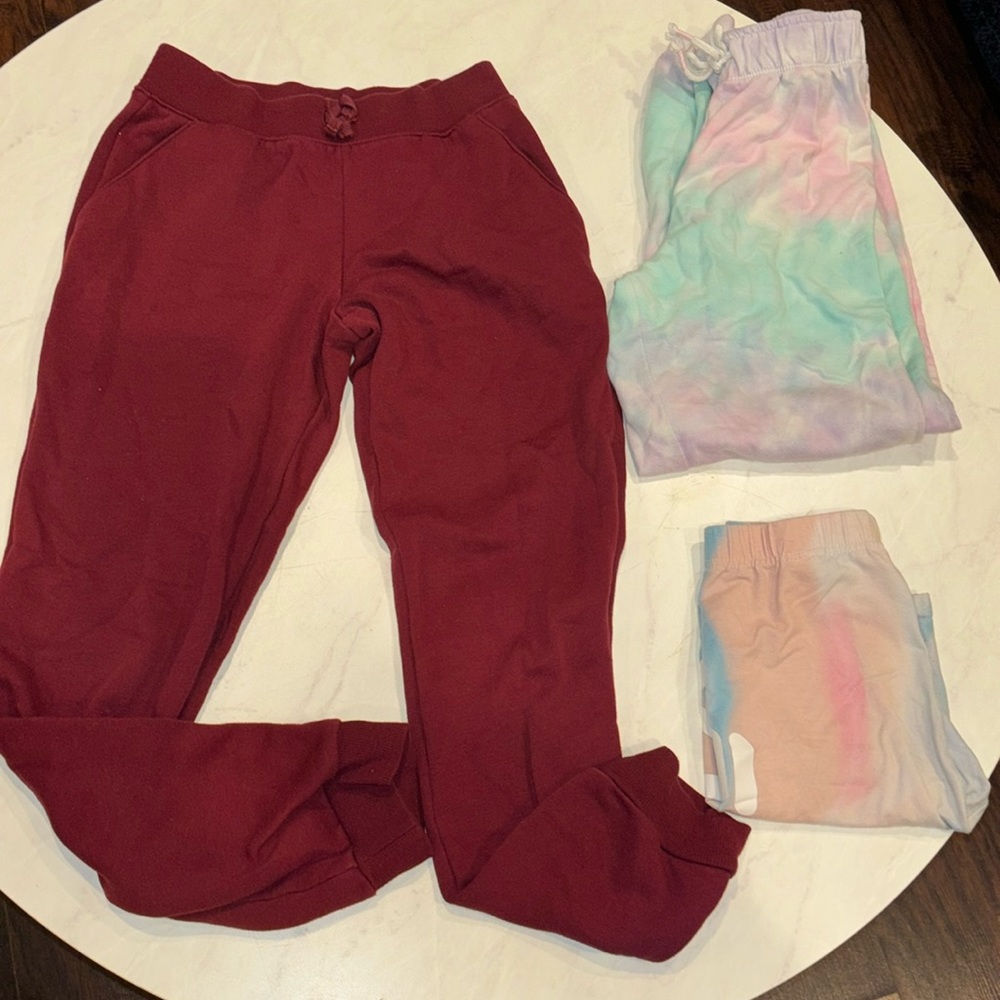 Maroon Sweatpants  10-12 with bonus lounging pieces